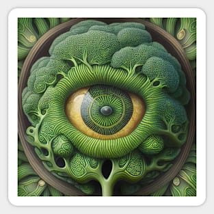 [AI Art] Eye Of Broccoli, Art Deco Style Sticker